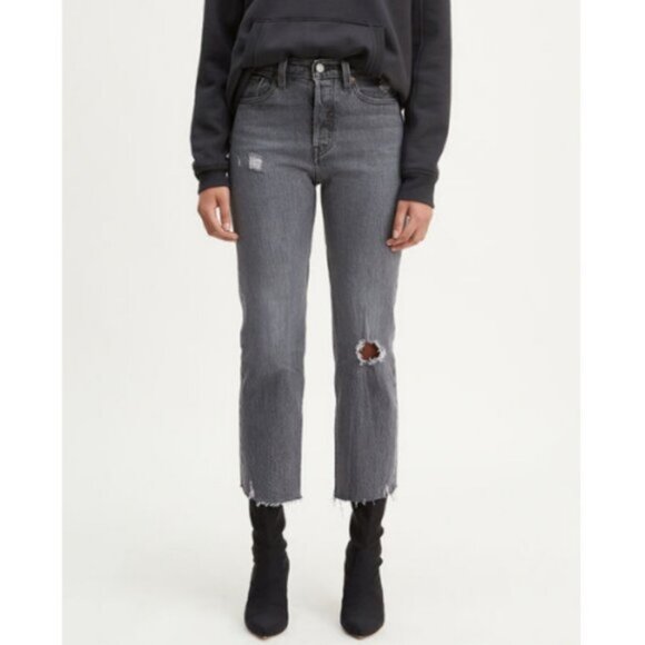 Levi's Wedgie StraIght Fit Jean In Cabo Smoke Grey Size 24 X 26 - Picture 1 of 9
